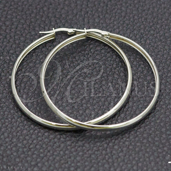 Sterling Silver Hoop Earrings — Large Hoop Polished 02. — main product view — SKU 147285 | Plata 925 aretes de aro — Large Hoop pulido 02. — SKU 147285