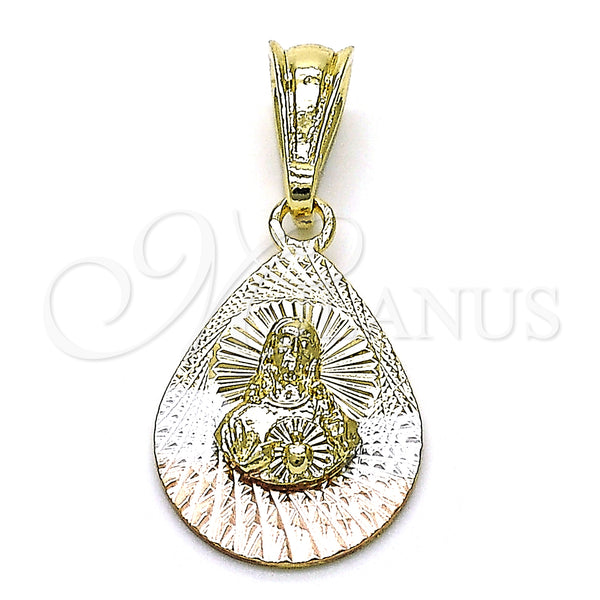Gold Filled Pendant — Religious Pendant Sagrado Corazon de Jesus and Teardrop — main product view — SKU 147292 | Oro Laminado dije — Religious Pendant Sagrado Corazon de Jesus and Teardrop — SKU 147292