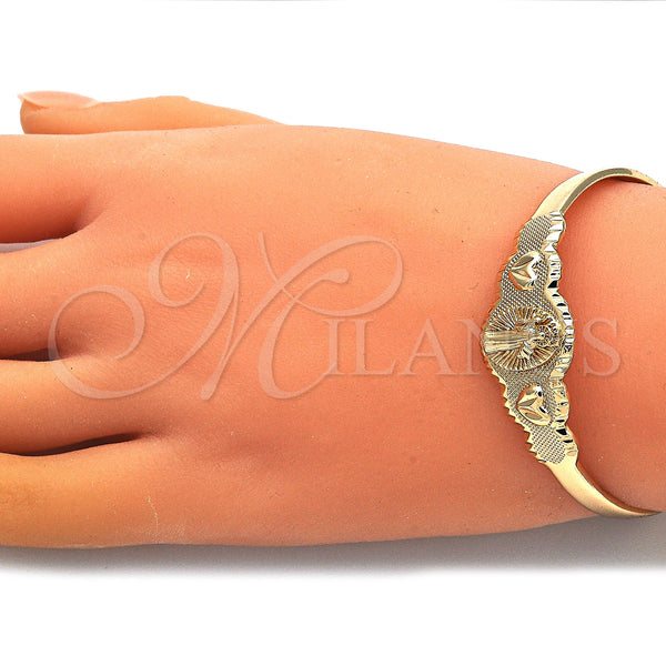 Gold Filled Jewelry — Individual Bangle San Benito and Heart Design Diamond — alternate product view — SKU 147298 | Oro Laminado joyería — Individual Bangle San Benito and corazón diseño Diamond — SKU 147298