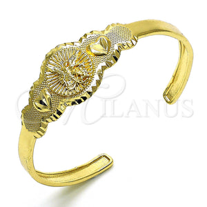 Gold Filled Jewelry — Individual Bangle Heart Design Diamond Cutting 07. 05 — main product view — SKU 147299 | Oro Laminado joyería — Individual Bangle corazón diseño Diamond Cutting 07. 05 — SKU 147299