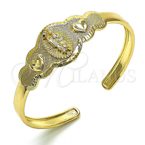 Gold Filled Jewelry — Individual Bangle San Judas and Heart Design with — main product view — SKU 147300 | Oro Laminado joyería — Individual Bangle San Judas and corazón diseño with — SKU 147300