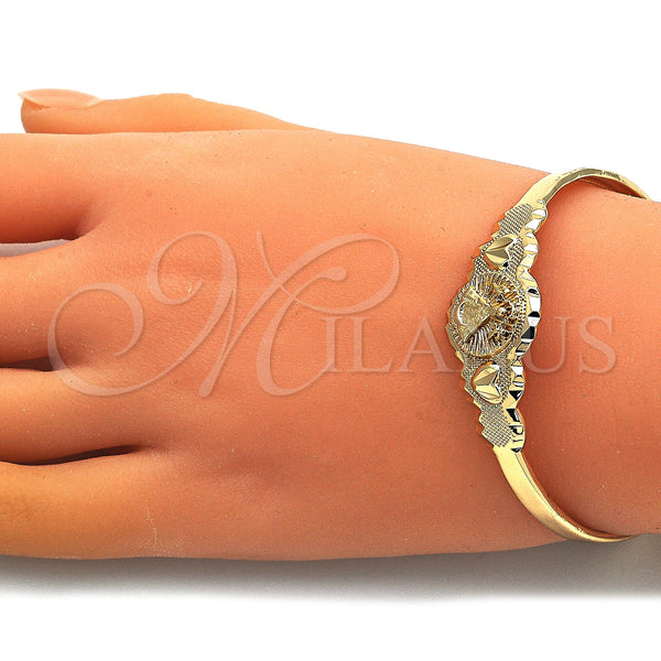 Gold Filled Jewelry — Individual Bangle Caridad del Cobre and Heart Design — alternate product view — SKU 147301 | Oro Laminado joyería — Individual Bangle Caridad del Cobre and corazón diseño — SKU 147301