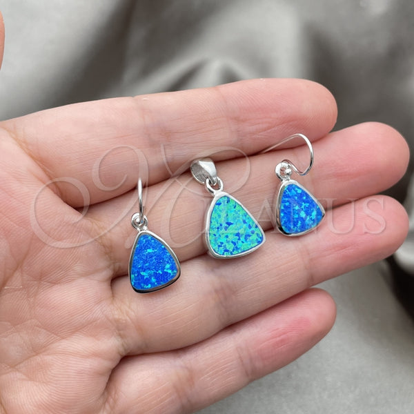 Sterling Silver Ring — Earring and Pendant Adult Set with Bermuda Blue — alternate product view — SKU 147306 | Plata 925 anillo — Earring and Pendant Adult Set with Bermuda Blue — SKU 147306