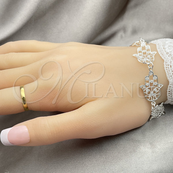 Sterling Silver Bracelet — Fancy Bracelet Judaica and Hand of God Design — alternate product view — SKU 147309 | Plata 925 brazalete — elegante Bracelet Judaica and Hand of God diseño — SKU 147309