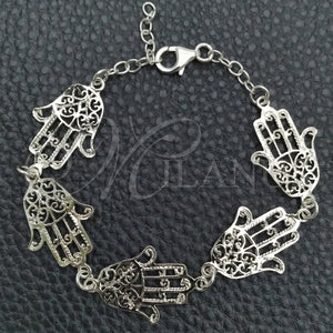 Sterling Silver Bracelet — Fancy Bracelet Judaica and Hand of God Design — main product view — SKU 147311 | Plata 925 brazalete — elegante Bracelet Judaica and Hand of God diseño — SKU 147311