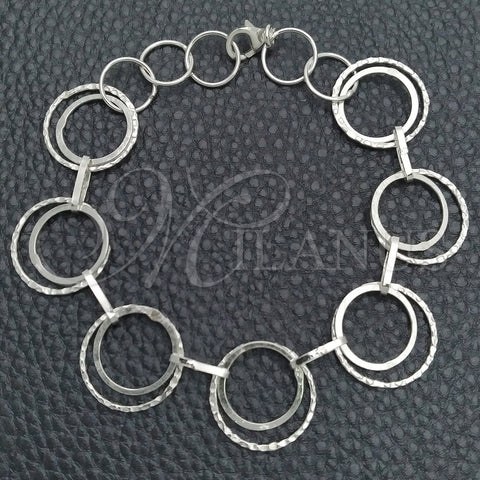 Sterling Silver Fancy Bracelet, Polished, Silver Finish, 03.392.0006.07 (17 MM Thickness, 7 Inches Length)