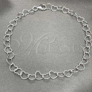 Sterling Silver Bracelet — Fancy Bracelet Heart Design Polished 03. 06 MM — main product view — SKU 147316 | Plata 925 brazalete — elegante Bracelet corazón diseño pulido 03. 06 MM — SKU 147316