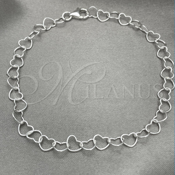 Sterling Silver Bracelet — Fancy Bracelet Heart Design Polished 03. 06 MM — main product view — SKU 147316 | Plata 925 brazalete — elegante Bracelet corazón diseño pulido 03. 06 MM — SKU 147316