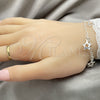 Sterling Silver Charm Bracelet, Star and Rolo Design, Polished, Silver Finish, 03.392.0010.07 (03 MM Thickness, 7 Inches Length)