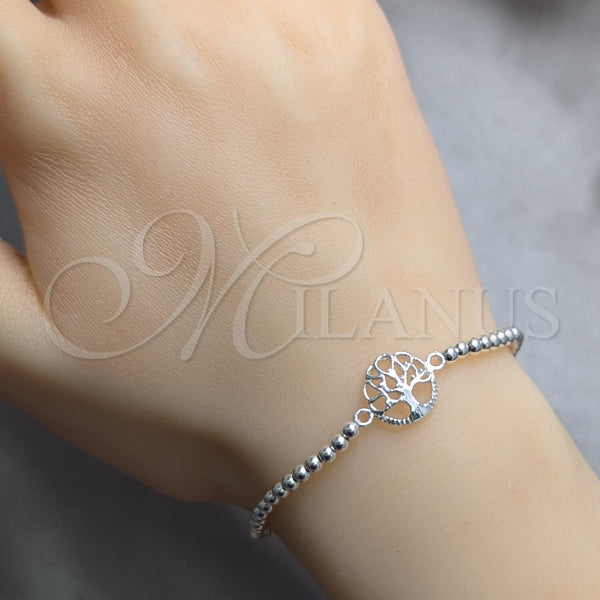 Sterling Silver Bracelet — Adjustable Bolo Bracelet Tree and Ball Design Polished — alternate product view — SKU 147324 | Plata 925 brazalete — Adjustable Bolo Bracelet Tree and Ball diseño pulido — SKU 147324