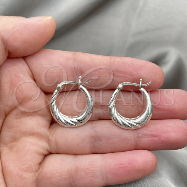 Sterling Silver Hoop Earrings — Small Hoop Polished 02. — alternate product view — SKU 147327 | Plata 925 aretes de aro — Small Hoop pulido 02. — SKU 147327