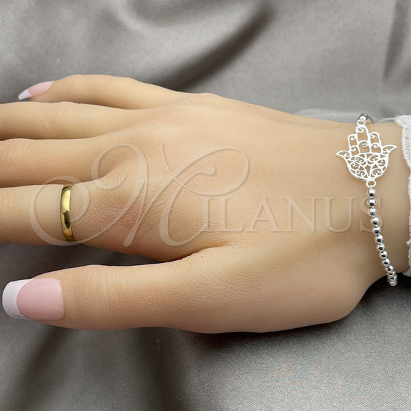 Sterling Silver Bracelet — Adjustable Bolo Bracelet Judaica and Hand of God — alternate product view — SKU 147328 | Plata 925 brazalete — Adjustable Bolo Bracelet Judaica and Hand of God — SKU 147328