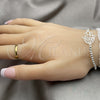 Sterling Silver Adjustable Bolo Bracelet, Judaica and Hand of God Design, Polished, Silver Finish, 03.392.0015.07 (03 MM Thickness, 7 Inches Length)