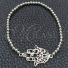 Sterling Silver Adjustable Bolo Bracelet, Judaica and Hand of God Design, Polished, Silver Finish, 03.392.0015.07 (03 MM Thickness, 7 Inches Length)