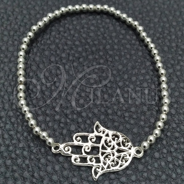 Sterling Silver Bracelet — Adjustable Bolo Bracelet Judaica and Hand of God — main product view — SKU 147328 | Plata 925 brazalete — Adjustable Bolo Bracelet Judaica and Hand of God — SKU 147328