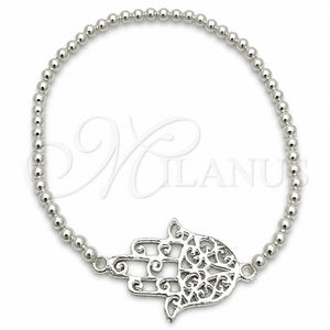 Sterling Silver Bracelet — Adjustable Bolo Bracelet Judaica and Hand of God — main product view — SKU 147328 | Plata 925 brazalete — Adjustable Bolo Bracelet Judaica and Hand of God — SKU 147328