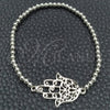 Sterling Silver Adjustable Bolo Bracelet, Hand of God and Ball Design, Polished, Silver Finish, 03.392.0015.07 (03 MM Thickness, 7 Inches Length)