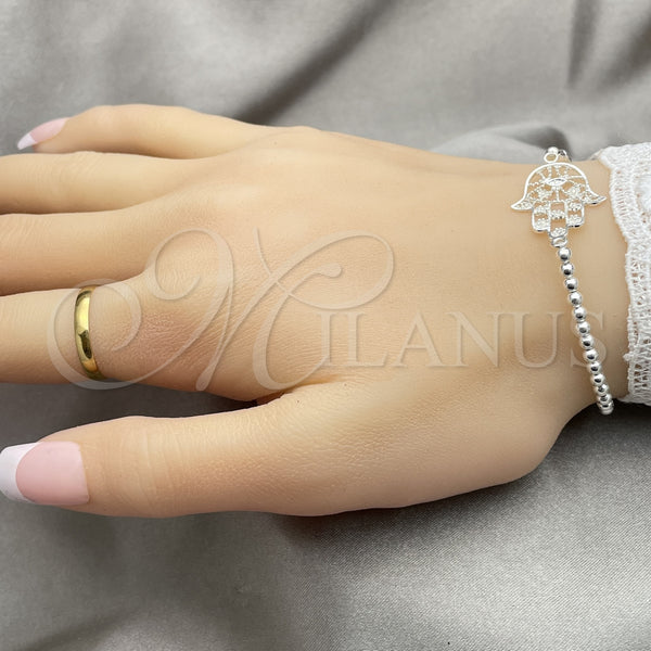 Sterling Silver Bracelet — Adjustable Bolo Bracelet Judaica and Hand of God — alternate product view — SKU 147332 | Plata 925 brazalete — Adjustable Bolo Bracelet Judaica and Hand of God — SKU 147332