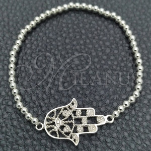 Sterling Silver Bracelet — Adjustable Bolo Bracelet Judaica and Hand of God — main product view — SKU 147332 | Plata 925 brazalete — Adjustable Bolo Bracelet Judaica and Hand of God — SKU 147332