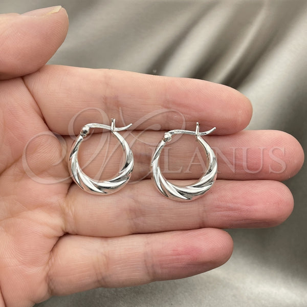 Sterling Silver Hoop Earrings — Small Hoop Polished 02. — alternate product view — SKU 147334 | Plata 925 aretes de aro — Small Hoop pulido 02. — SKU 147334
