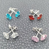 Sterling Silver Ring — Stud Earring with White Cubic Zirconia Polished 02. — alternate product view — SKU 147335 | Plata 925 anillo — Stud Earring with blanco Cubic Zirconia pulido 02. — SKU 147335