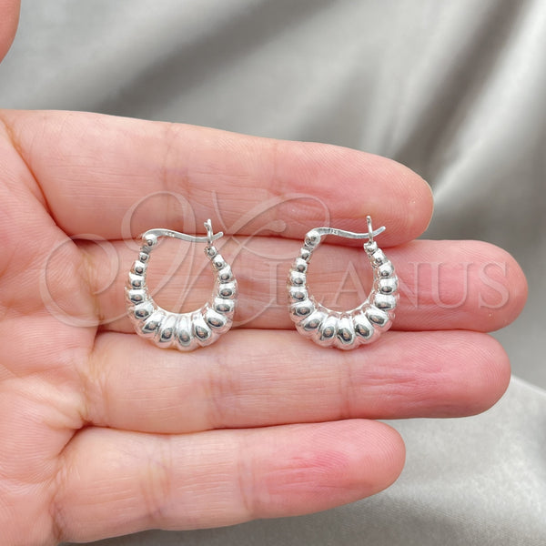 Sterling Silver Hoop Earrings — Small Hoop Polished 02. — alternate product view — SKU 147336 | Plata 925 aretes de aro — Small Hoop pulido 02. — SKU 147336
