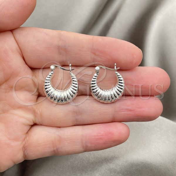 Sterling Silver Hoop Earrings — Small Hoop Polished 02. — alternate product view — SKU 147340 | Plata 925 aretes de aro — Small Hoop pulido 02. — SKU 147340