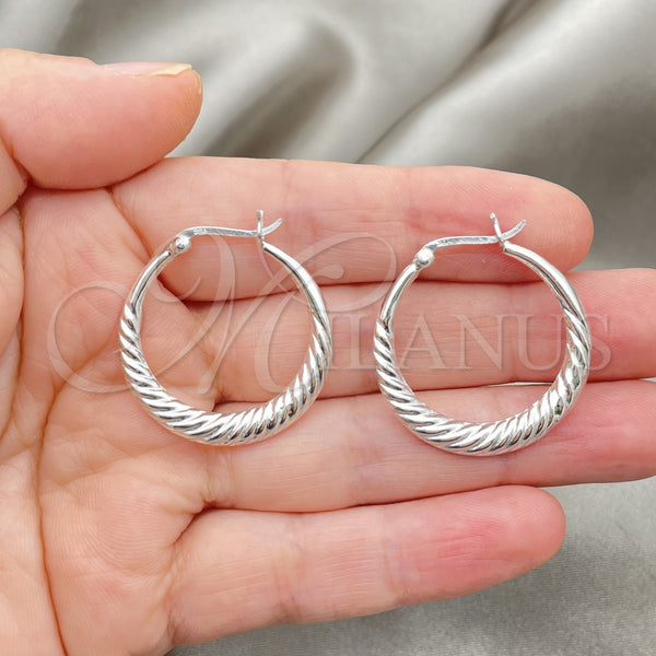 Sterling Silver Hoop Earrings — Small Hoop Polished 02. — alternate product view — SKU 147345 | Plata 925 aretes de aro — Small Hoop pulido 02. — SKU 147345