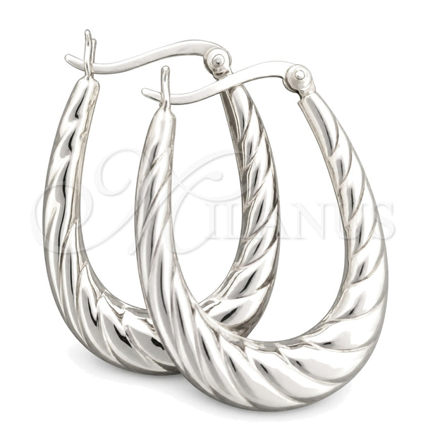 Sterling Silver Hoop Earrings — Medium Hoop Polished 02. — main product view — SKU 147347 | Plata 925 aretes de aro — Medium Hoop pulido 02. — SKU 147347