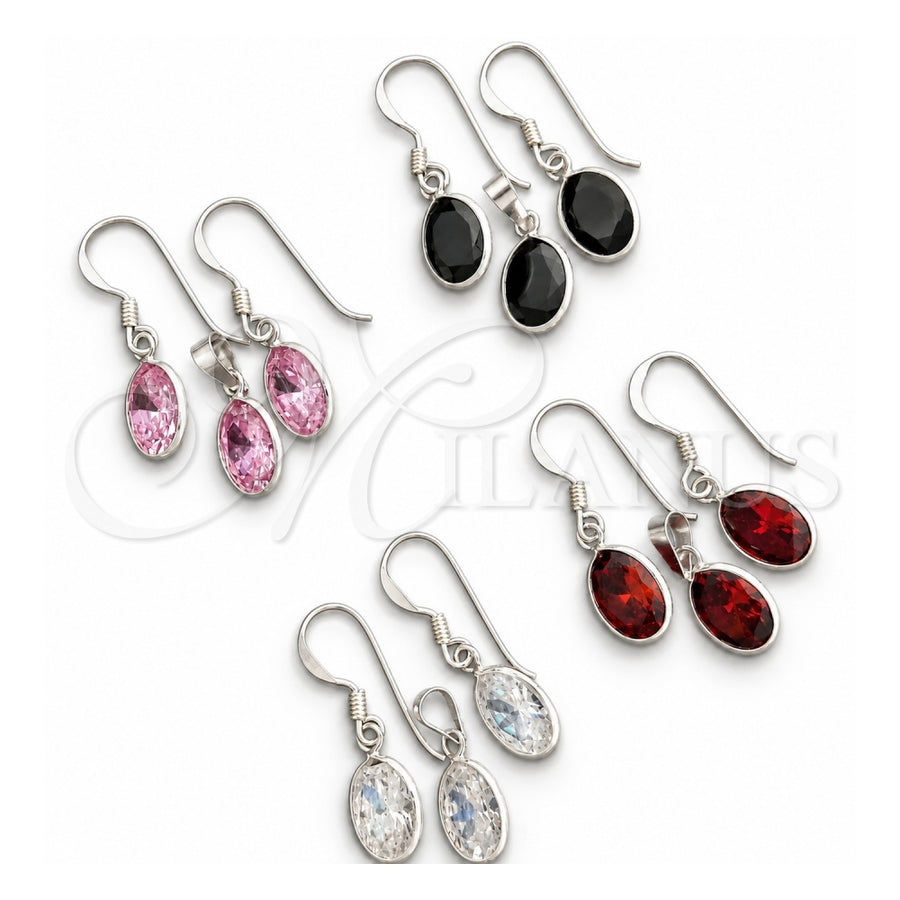 Sterling Silver Earring and Pendant Adult Set, with White Cubic Zirconia, Polished, Silver Finish, 10.394.0001