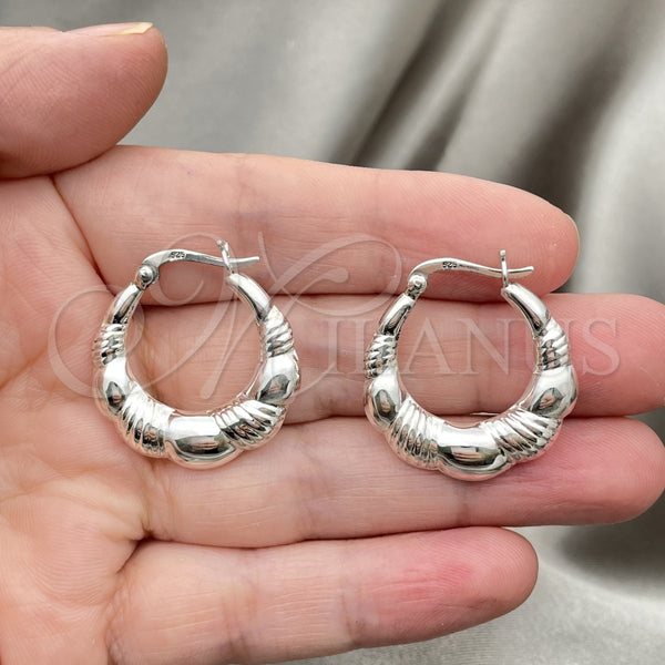 Sterling Silver Hoop Earrings — Medium Hoop Polished 02. — alternate product view — SKU 147350 | Plata 925 aretes de aro — Medium Hoop pulido 02. — SKU 147350