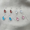 Sterling Silver Dangle Earring, with White Cubic Zirconia, Polished, Silver Finish, 02.394.0008