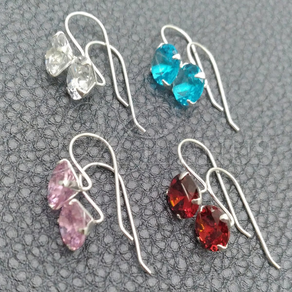 Sterling Silver Ring — Dangle Earring with White Cubic Zirconia Polished 02. — main product view — SKU 147353 | Plata 925 anillo — Dangle Earring with blanco Cubic Zirconia pulido 02. — SKU 147353