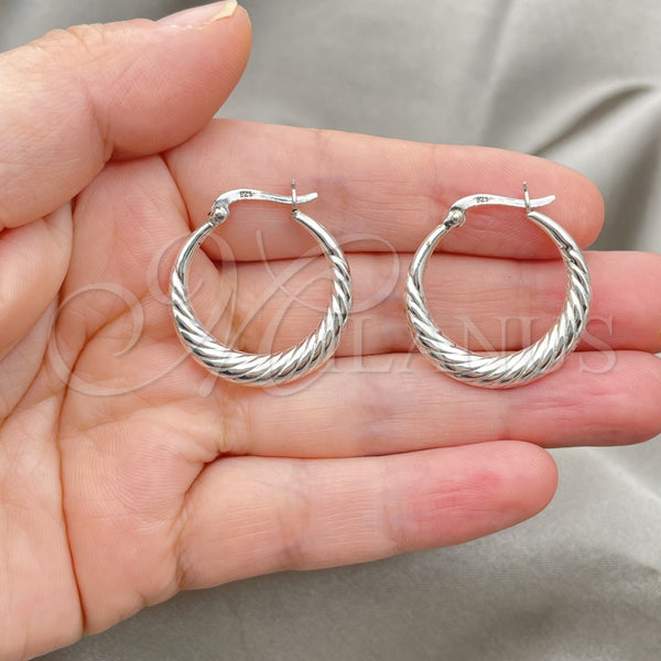 Sterling Silver Hoop Earrings — Medium Hoop Polished 02. — alternate product view — SKU 147354 | Plata 925 aretes de aro — Medium Hoop pulido 02. — SKU 147354