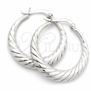Sterling Silver Medium Hoop, Polished, Silver Finish, 02.393.0016.30