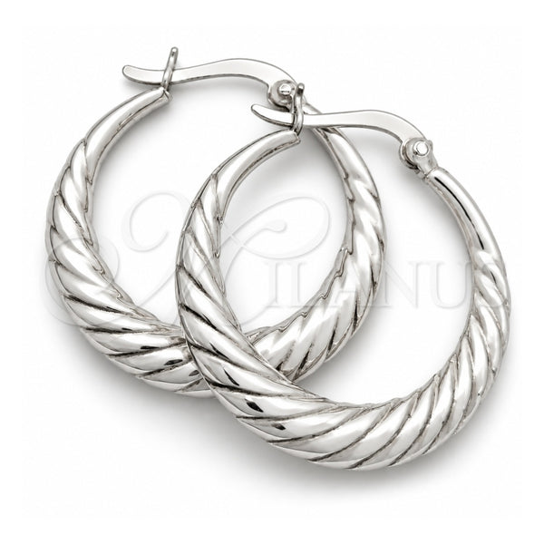 Sterling Silver Medium Hoop, Polished, Silver Finish, 02.393.0016.30