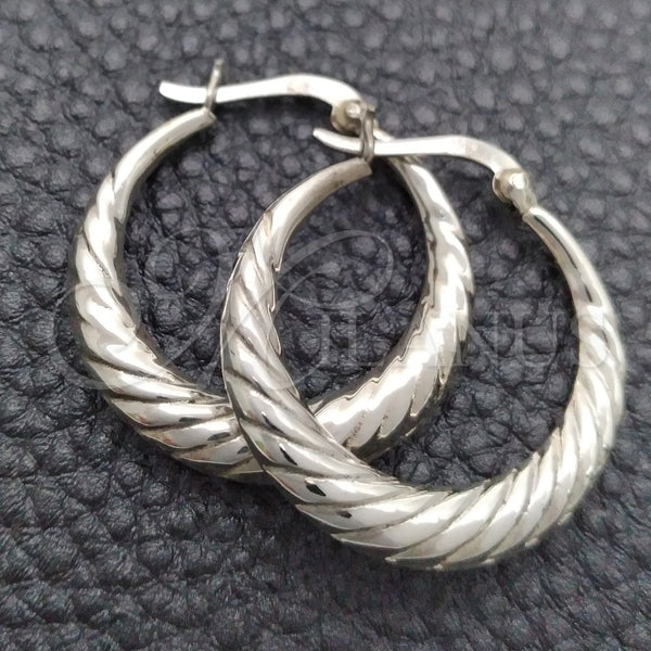 Sterling Silver Hoop Earrings — Medium Hoop Polished 02. — main product view — SKU 147354 | Plata 925 aretes de aro — Medium Hoop pulido 02. — SKU 147354