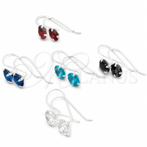 Sterling Silver Ring — Dangle Earring with White Cubic Zirconia Polished 02. — main product view — SKU 147355 | Plata 925 anillo — Dangle Earring with blanco Cubic Zirconia pulido 02. — SKU 147355