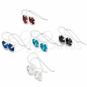 Sterling Silver Dangle Earring, with White Cubic Zirconia, Polished, Silver Finish, 02.394.0009
