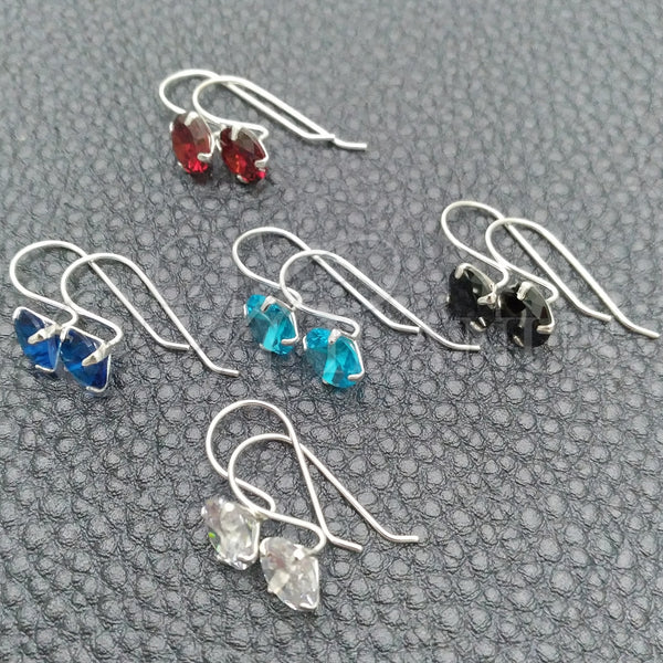 Sterling Silver Ring — Dangle Earring with White Cubic Zirconia Polished 02. — main product view — SKU 147355 | Plata 925 anillo — Dangle Earring with blanco Cubic Zirconia pulido 02. — SKU 147355
