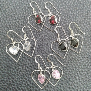 Sterling Silver Ring — Dangle Earring with White Cubic Zirconia Polished 02. — main product view — SKU 147356 | Plata 925 anillo — Dangle Earring with blanco Cubic Zirconia pulido 02. — SKU 147356