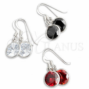 Sterling Silver Dangle Earring, with White Cubic Zirconia, Polished, Silver Finish, 02.394.0011