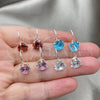 Sterling Silver Dangle Earring, with White Cubic Zirconia, Polished, Silver Finish, 02.394.0012