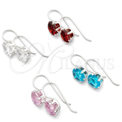 Sterling Silver Dangle Earring, with White Cubic Zirconia, Polished, Silver Finish, 02.394.0012 for wholesale, main product view