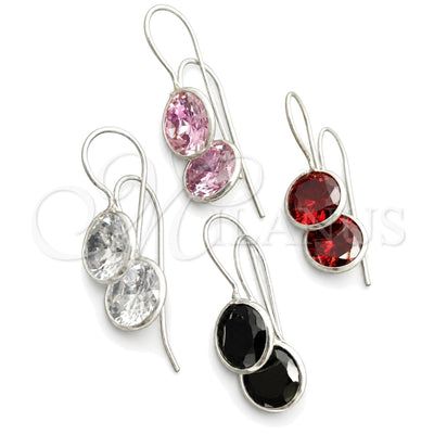 Sterling Silver Dangle Earring, with White Cubic Zirconia, Polished, Silver Finish, 02.394.0013 for wholesale, main product view