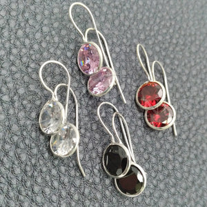 Sterling Silver Ring — Dangle Earring with White Cubic Zirconia Polished 02. — main product view — SKU 147359 | Plata 925 anillo — Dangle Earring with blanco Cubic Zirconia pulido 02. — SKU 147359