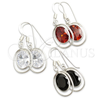Sterling Silver Dangle Earring, with White Cubic Zirconia, Polished, Silver Finish, 02.394.0014 for wholesale, main product view