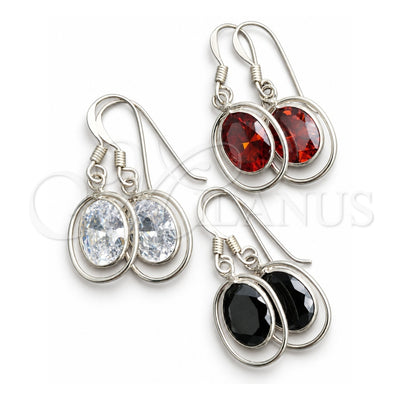 Sterling Silver Dangle Earring, with White Cubic Zirconia, Polished, Silver Finish, 02.394.0014
