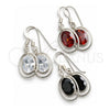 Sterling Silver Dangle Earring, with White Cubic Zirconia, Polished, Silver Finish, 02.394.0014