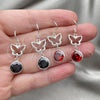 Sterling Silver Dangle Earring, with White Cubic Zirconia, Polished, Silver Finish, 02.394.0015